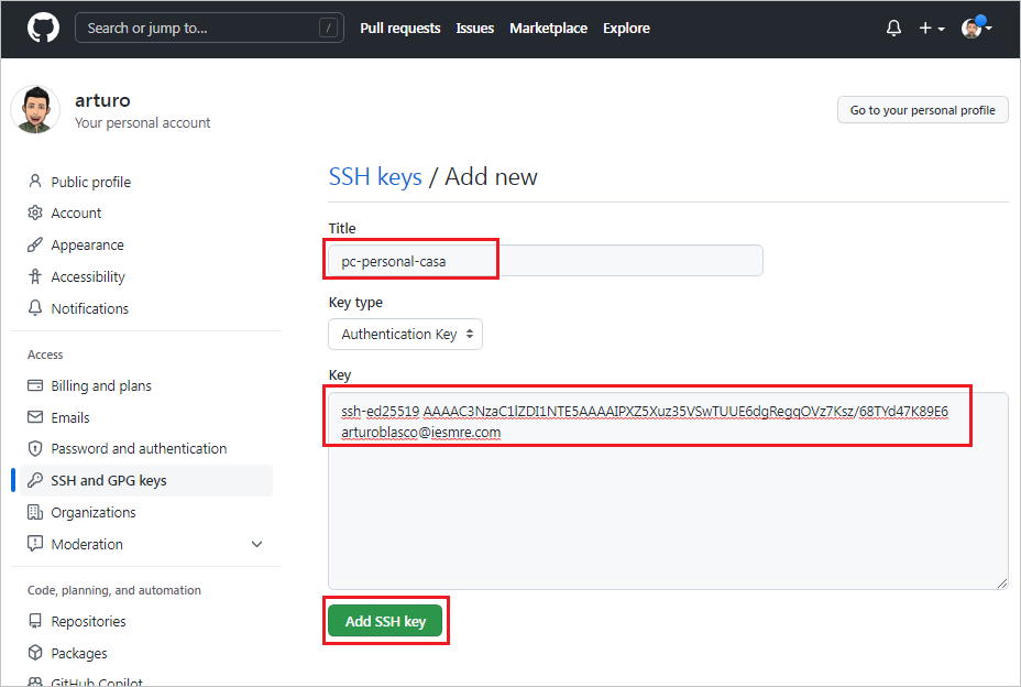 github-add-ssh-key